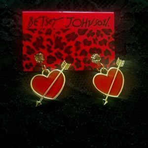 Betsey Johnson Heart Earrings